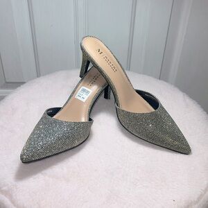 Crystal Pointed Toe Heels mules unused  Size 7
